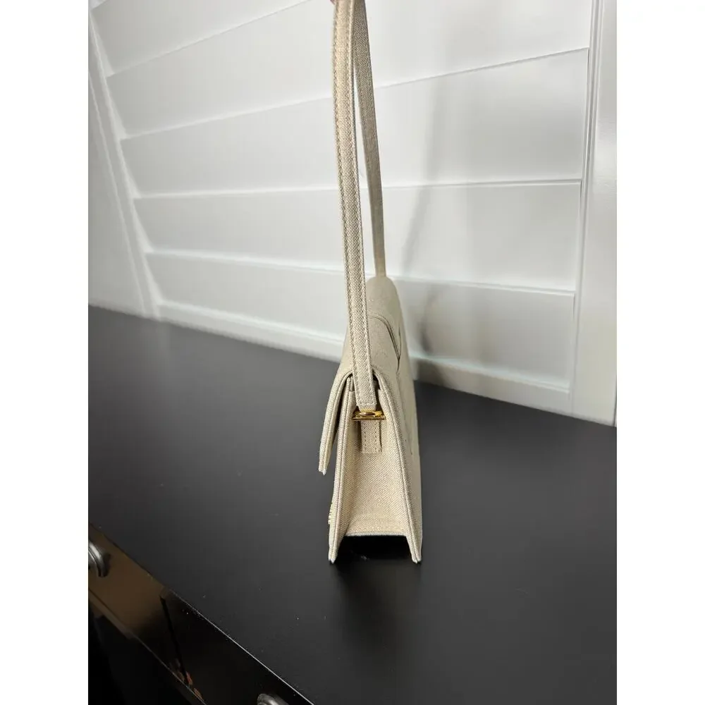 Jacquemus | Le Bambino Long Shoulder Bag | Beige Linen Exterior